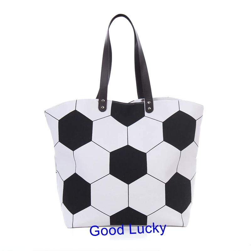 10pcs/lot High Quality Wholesale Personalised Stocked Printed Polyester Big Baseball Tote Bag Monogram Sport | Дом и сад