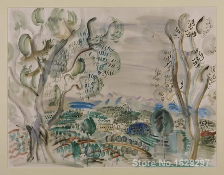 

Масляная живопись, современные оливковые деревья от Juan Golf c. Raoul Dufy, ручная роспись, высокое качество