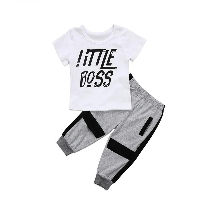 Комплект одежды для маленьких мальчиков летняя белая футболка с короткими