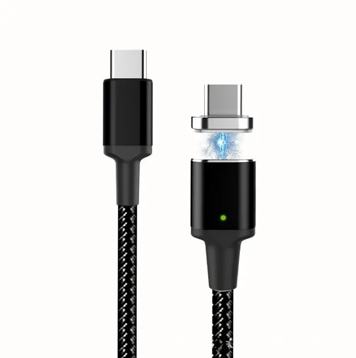 Магнитный кабель Egeedigi 20 V 5A usb type C для Macbook huawei Matebook Xiaomi ноутбук мобильный телефон PD зарядка магнит type-C зарядное устройство - Цвет: Black
