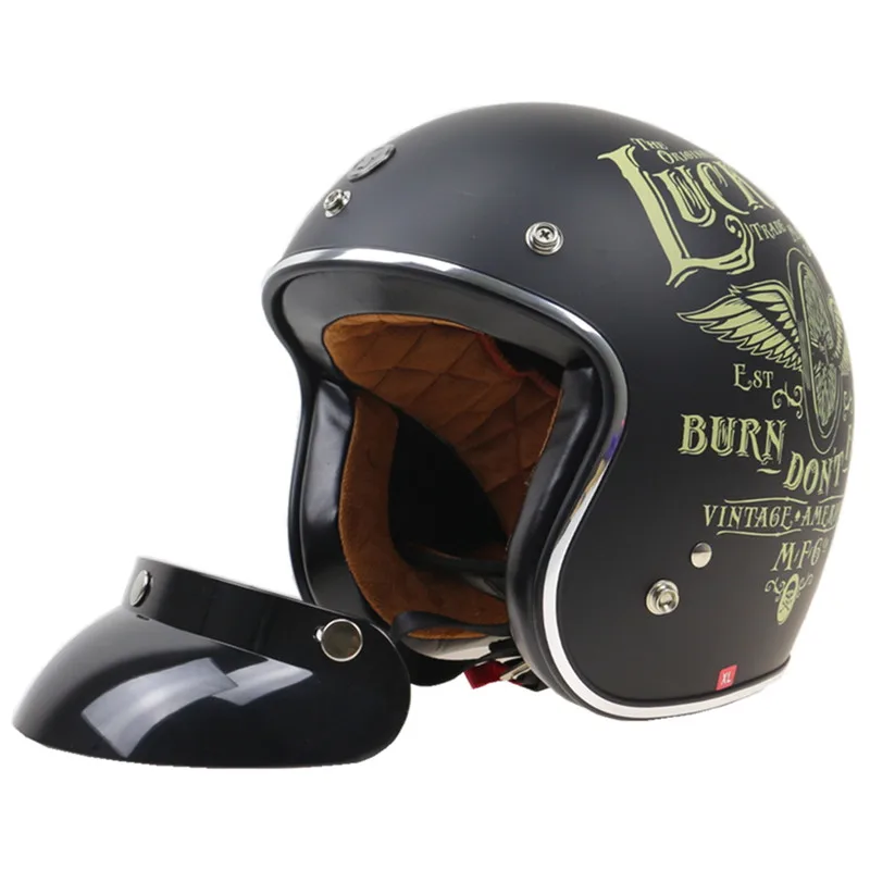 Мотоциклетный шлем Lucky 13 в горошек 3/4 с открытым лицом TORC T50|torc t50|helmet torcdot approval |