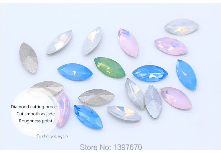 All-size Navette/Horse eye opal Faceted Glass fancy stone point back crystal Diamantes Rhinestones Nail Art jewelry making beads