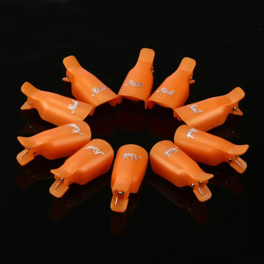 10 шт. средство для снятия УФ гель-лака обертывание приложение 5X2 см Soaker Caps ongles materiel средство для снятия лака для ногтей - Цвет: Orange