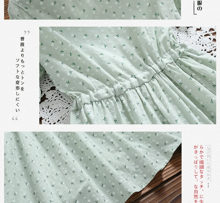 Mori girl летнее платье Новое Женское однобортное Хлопковое платье-рубашка с v-образным вырезом женское платье с цветочным принтом Vestidos S-XL