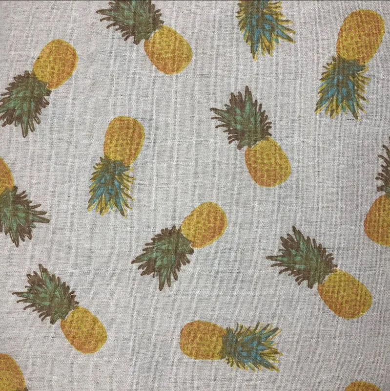 Хлопчатобумажная льняная ткань HMS материал для рукоделия принт фруктов лимона