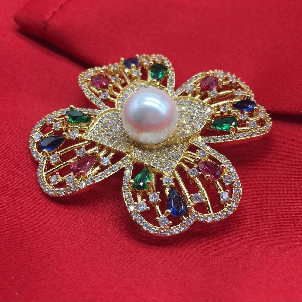 Микро-инкрустация циркониевая брошка маленький медный шарф рубашка с отворотом