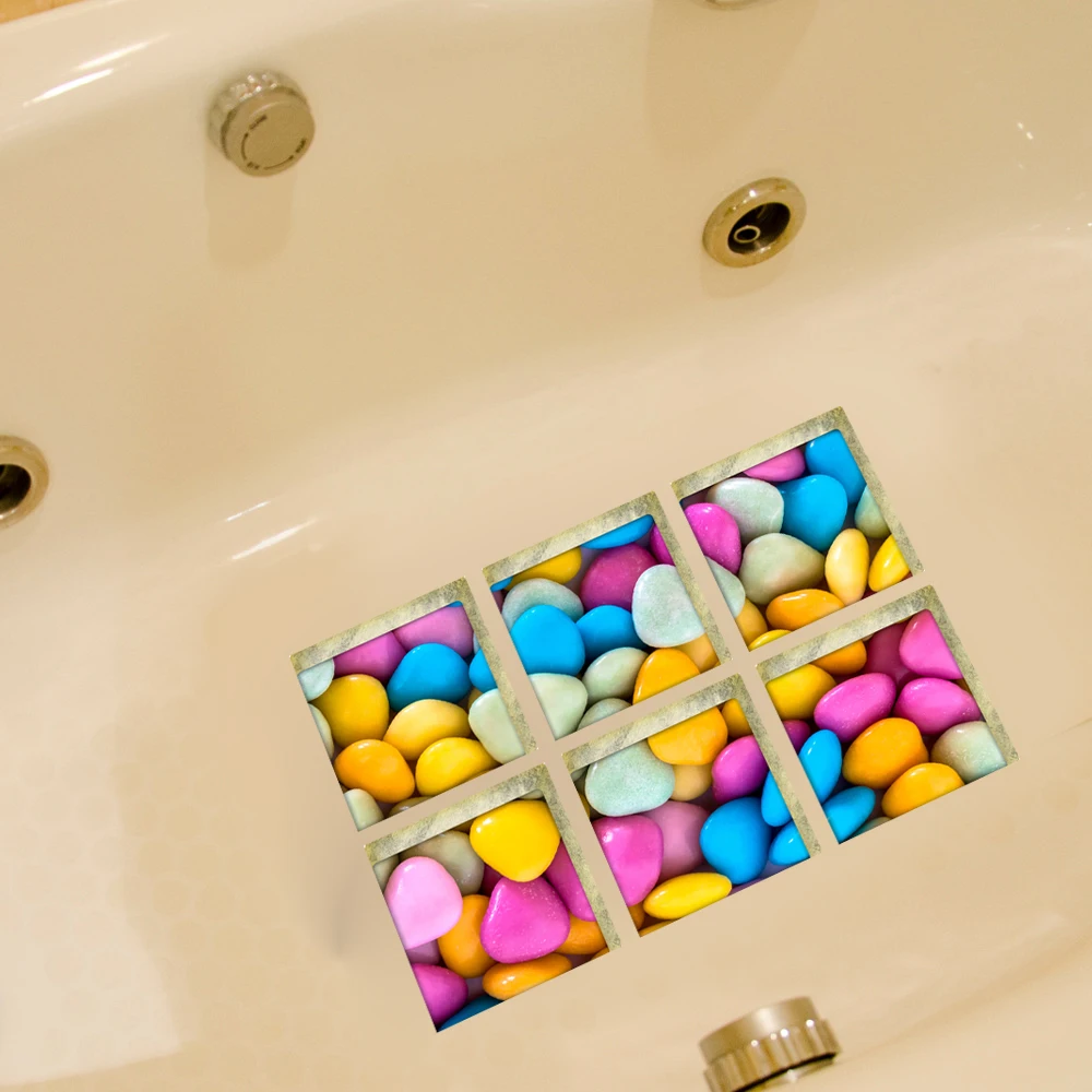 Funlife 3D Противоскользящий водонепроницаемый ПВХ стикер для ванной Декор цветные