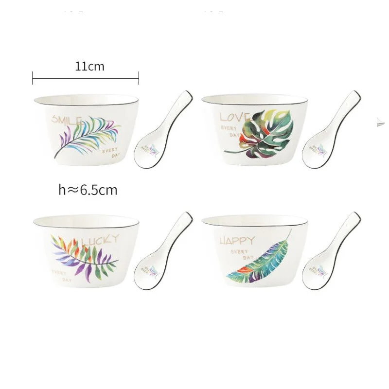 4PCS 1set 4 шт. зеленые растения керамическая обеденная тарелка, столовая посуда Десерт Торт Закуски Блюдо в стиле вестерн еда говяжий стейк тарелка Обеденный Набор тарелка - Цвет: 4PCS 1set