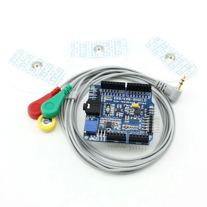 ECG/EKG/EMG щит для Arduino с кабелями и электродами|Детали аксессуары 3D-принтеров| |