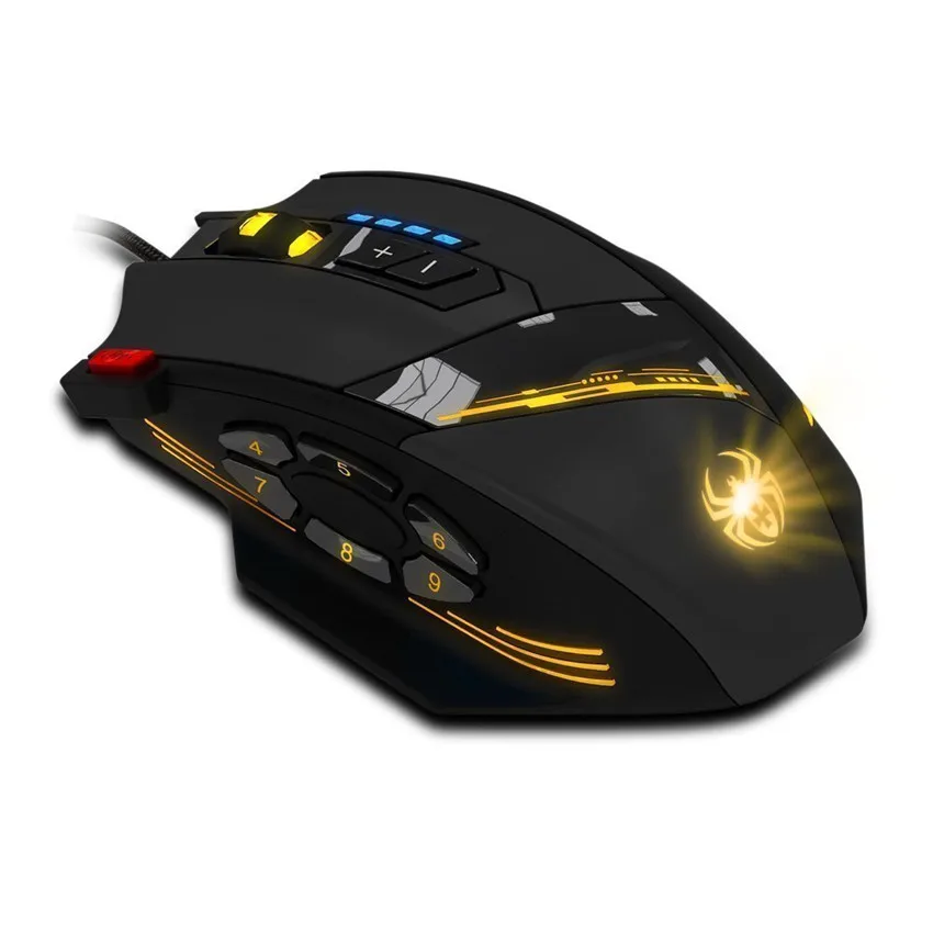 Проводная игровая мышь ZELOTES C12 4000DPI 12 кнопок светодиодный оптическая