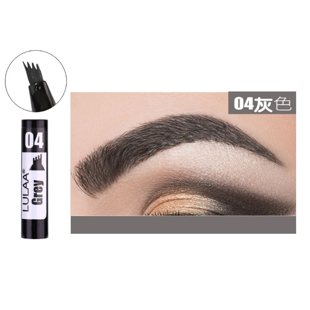

New Eyebrow Pencil Waterproof Fork Tip Eyebrow Tattoo Pen 4 Head Fine Sketch Liquid Eyebrow Enhancer Dye Tint Pen Dropshipping