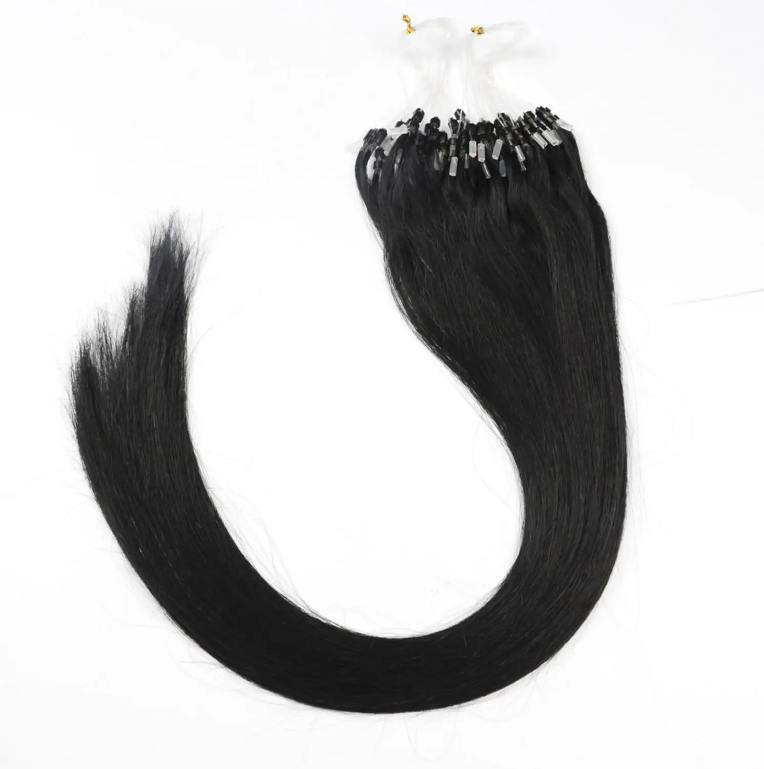 ZZHAIR 1 г/локон 1"-22" Искусственные волосы одинаковой направленности Петлевое микрокольцо волосы человеческие волосы для наращивания капсулы кератиновые волосы из бисера 50 шт/упаковка - Цвет: #1