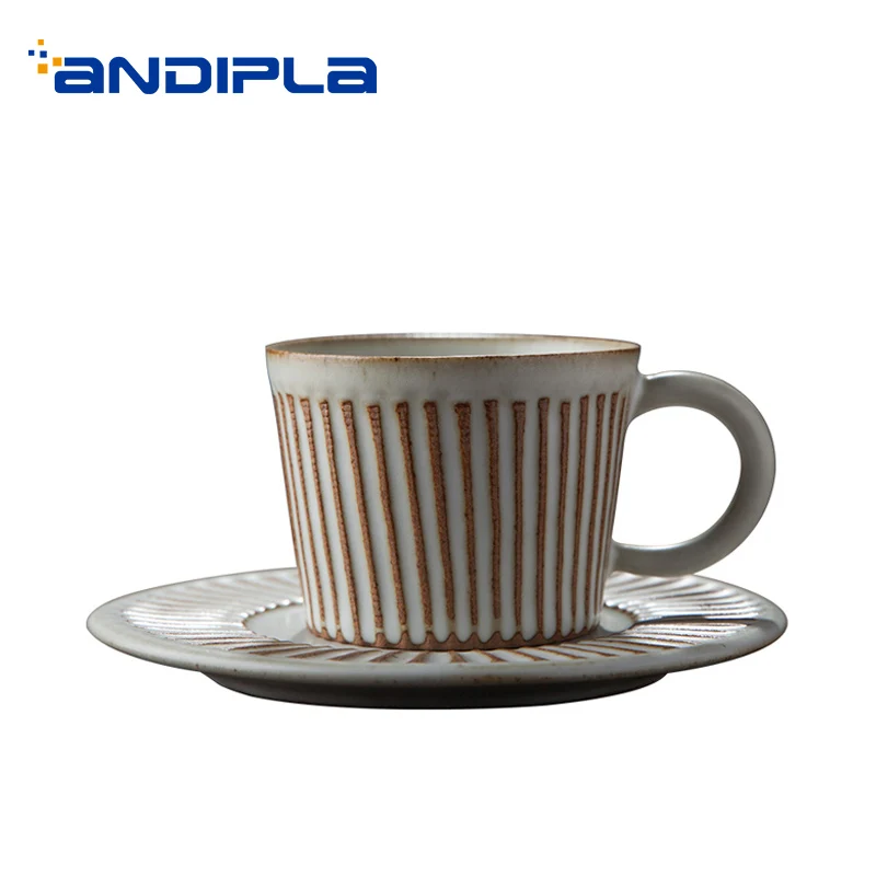155 мл винтажная керамическая посуда эспрессо Кофейная чашка блюдце все ручная