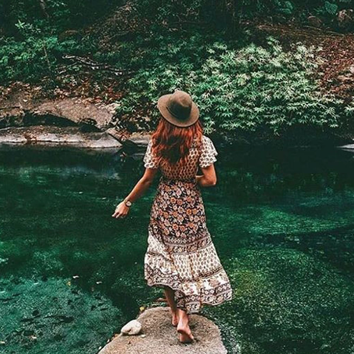 Женское винтажное платье с цветочным принтом Jastie длинное пляжное коротким