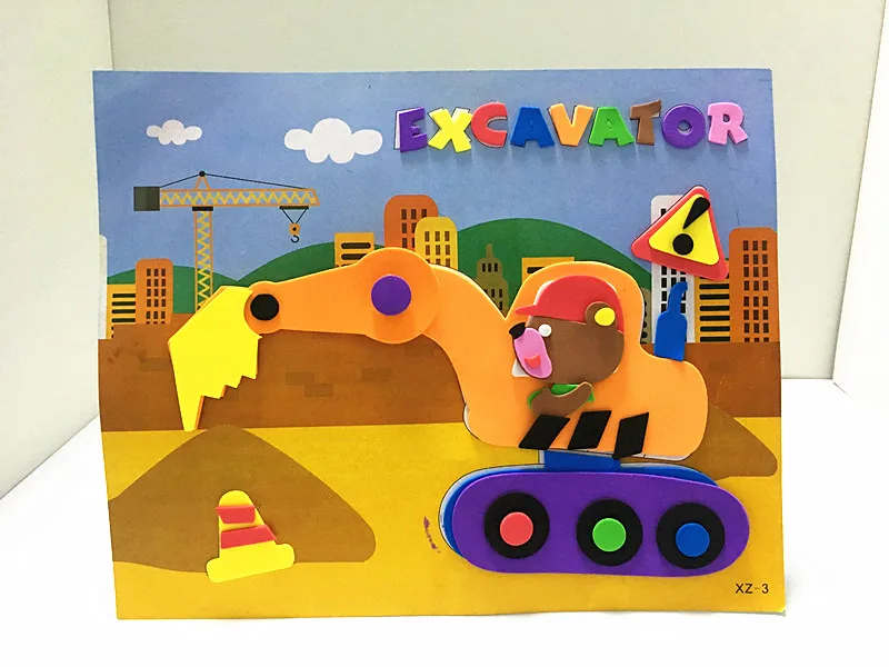 Happyxuan 10 снимков 3D Eva пены Стикеры Рюкзак Для садика, DIY ручной работы, игрушки, поделки Наборы для детей животных образовательные
