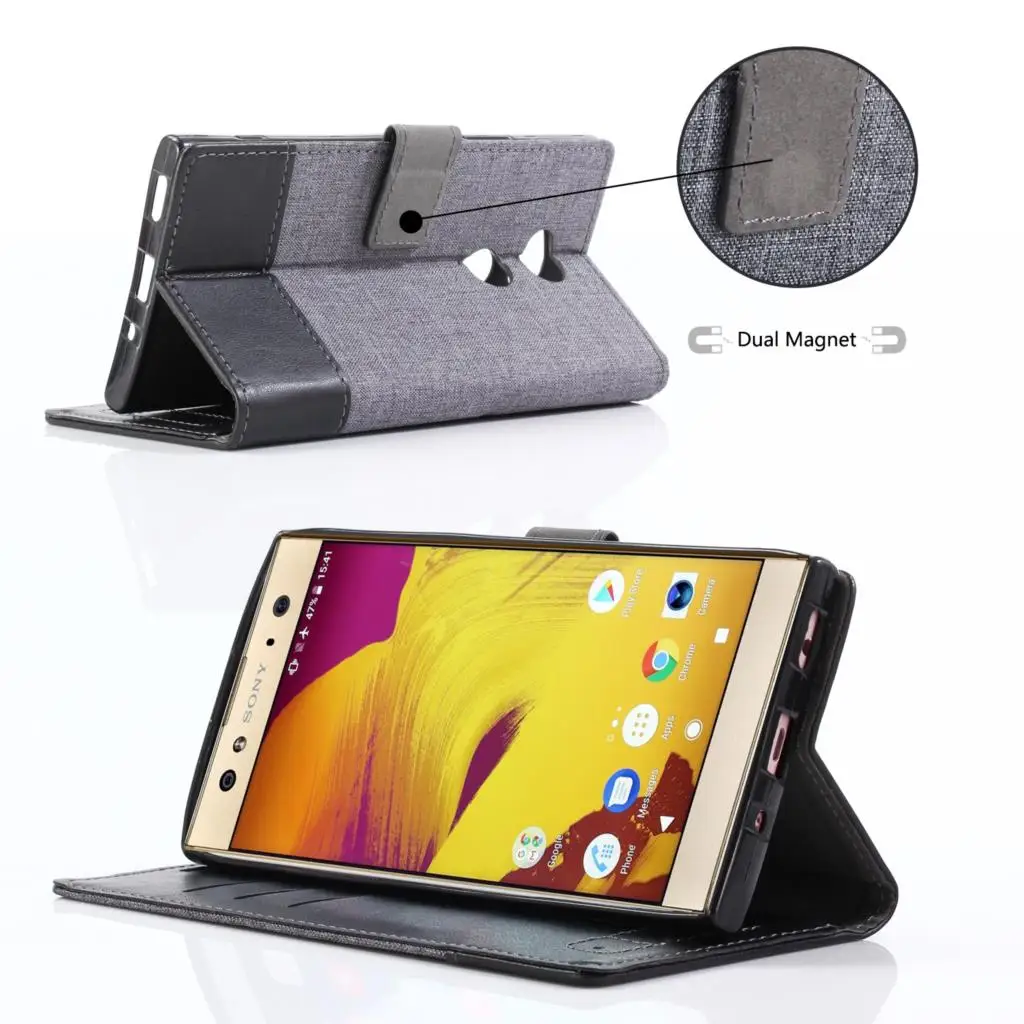 Роскошный джинсовый кожаный чехол для sony Xperia XA2 Ultra X XA XZ Premium XZ1 XZ2 Compact L1 Fundas кожаный чехол Google Pixel 2 XL XL2