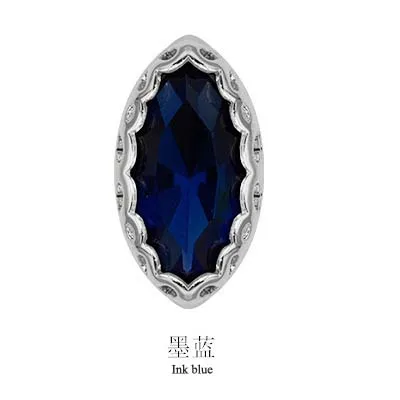 Ink blue 7x15 мм Форма глаз супер красивые стеклянные кристаллы, стразы, форма птичьего гнезда основа пришить камни для высшего класса ювелирные аксессуары - Цвет: Ink blue