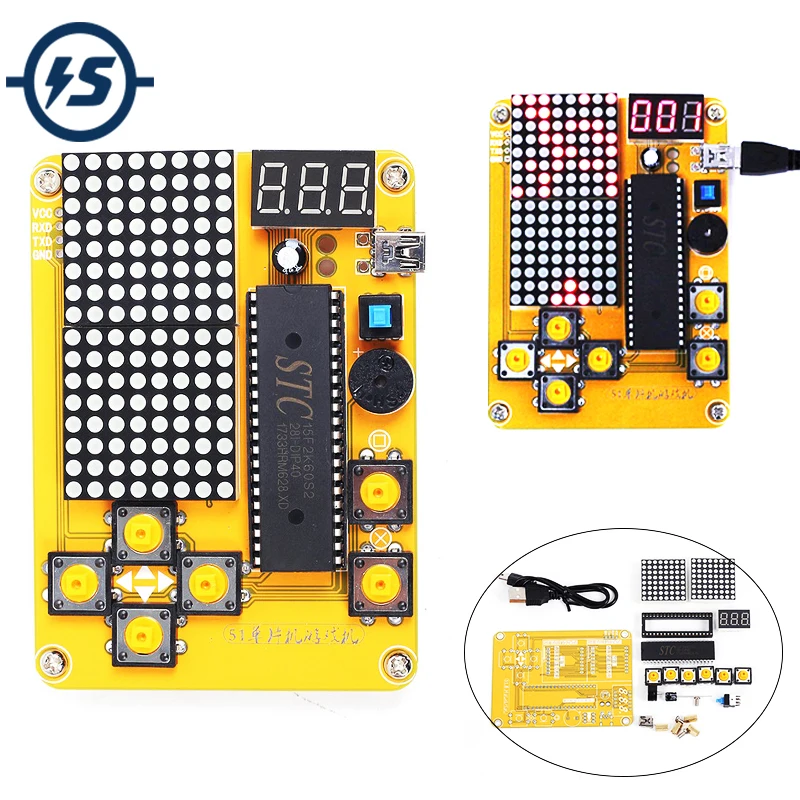 Электронный набор сделай сам MCU компьютерная игровая машина Электронная змея для