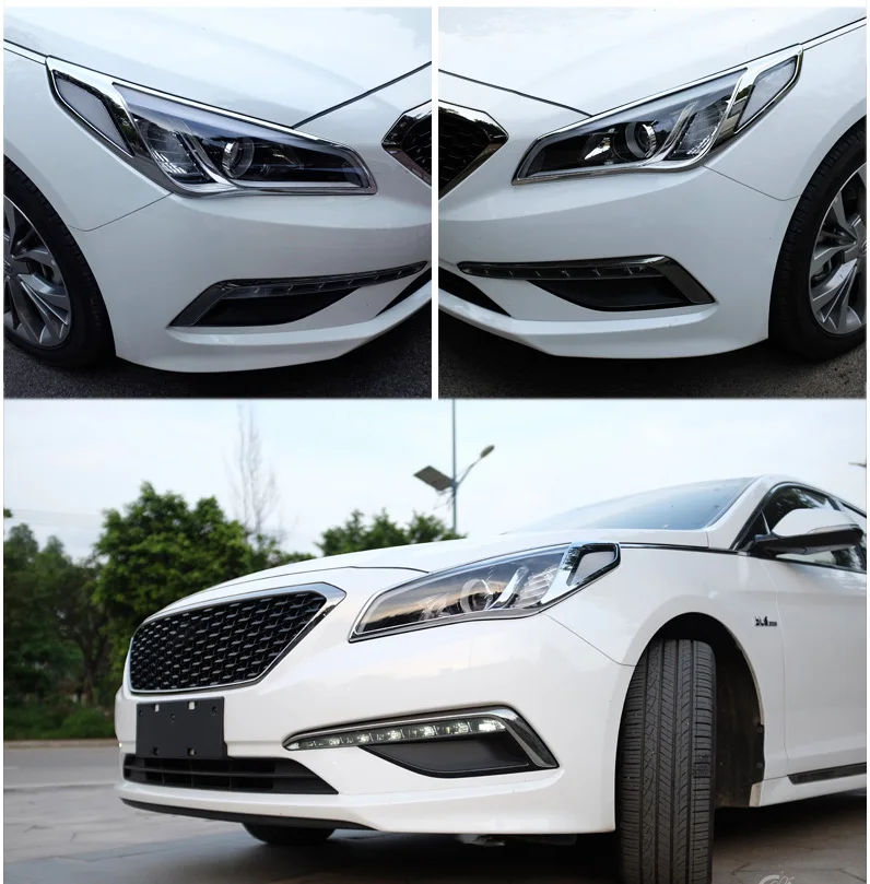 Lsrtw2017 abs фар автомобиля хромированные украшения планки для hyundai sonata подъем
