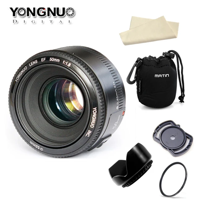 Объектив YONGNUO YN 50 мм F1.8 AF/MF с большой апертурой и автофокусом для Canon EOS 60D 70D 5D2