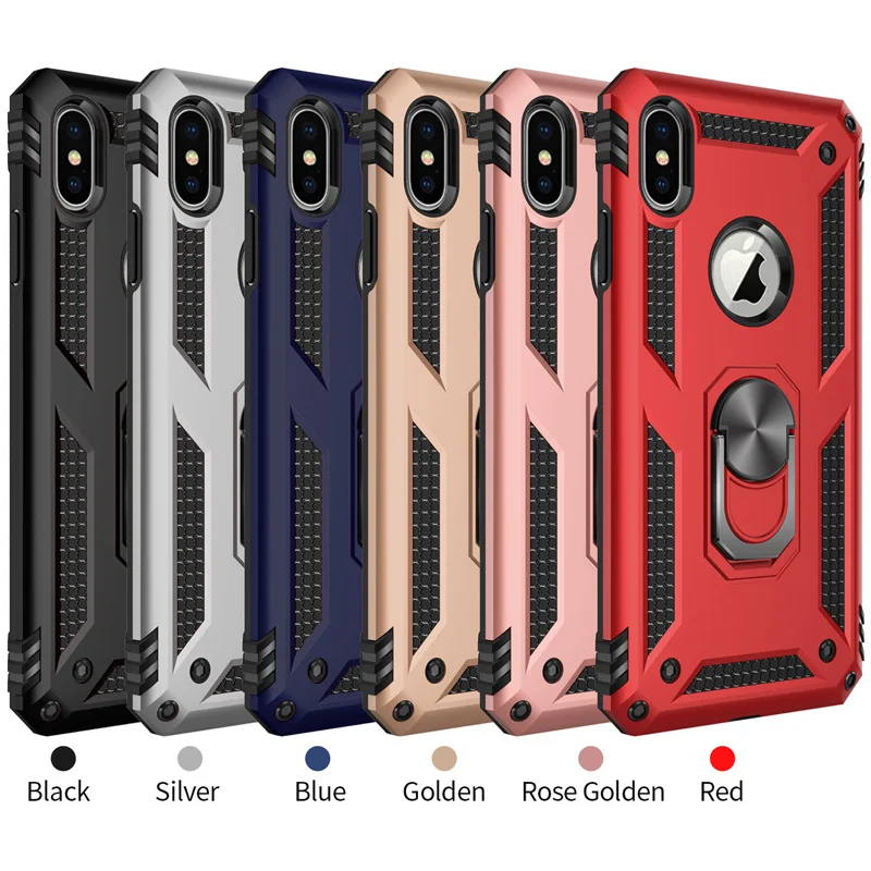 100 шт/партия для iPhone XS Max XR X кольцо Kickstand военный повышенная нагрузка ударопрочный