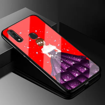 Чехол для zte blade V10, Модный чехол из закаленного стекла+ чехол с мягкими краями для zte blade V10 V1000, стеклянный жесткий чехол s V 10, оболочка funda - Цвет: A10