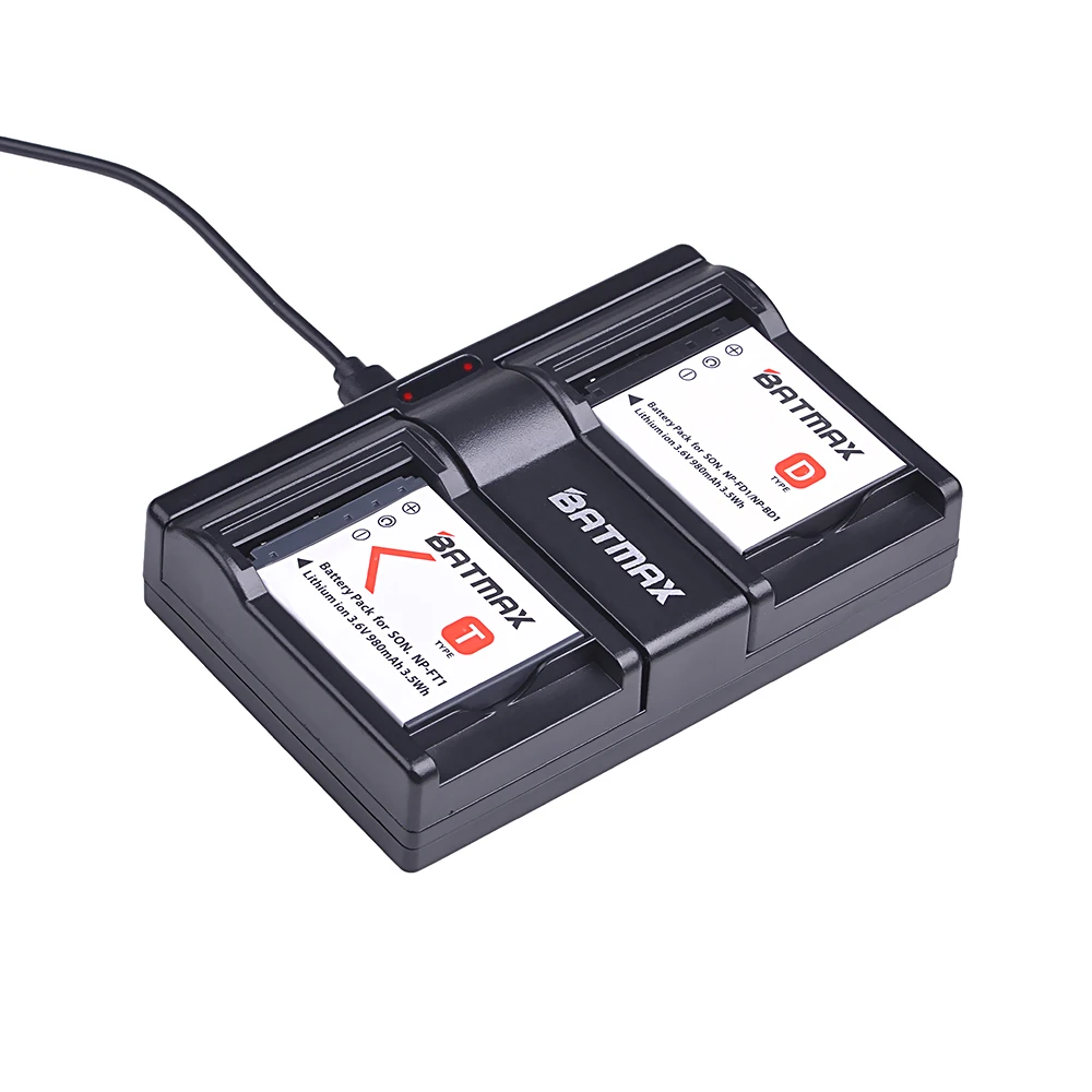 Аккумуляторы и зарядное устройство с двумя USB-портами для sony DSC T300 TX1 T900 T700 T500 T200 T77