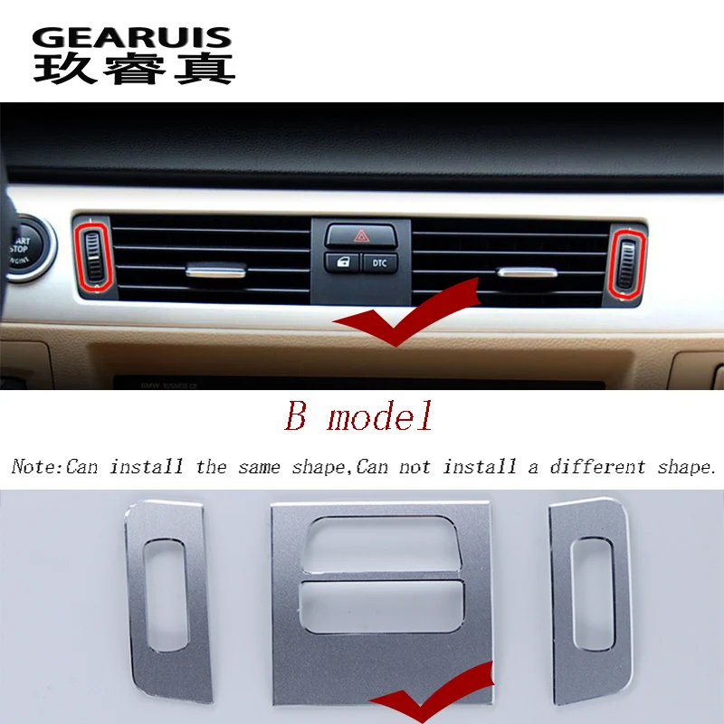 

For bmw e90 Car styling Interior Front air conditioner outlet Decorative Frame Cover Trim 2005-2012 3 series auto accessories