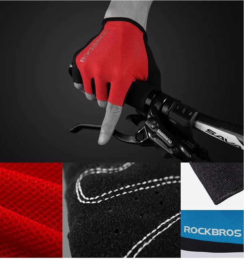 ROCKBROS перчатки для езды на велосипеде на открытом воздухе, перчатки для езды на велосипеде с полупальцами, спортивные дышащие перчатки с губчатой подкладкой, спортивные перчатки для велосипеда, профессиональные перчатки унисекс