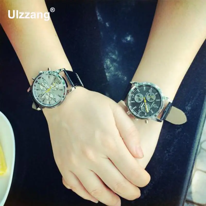 Часы мужские модные кварцевые аналоговые из искусственной кожи с синим лучем|watch