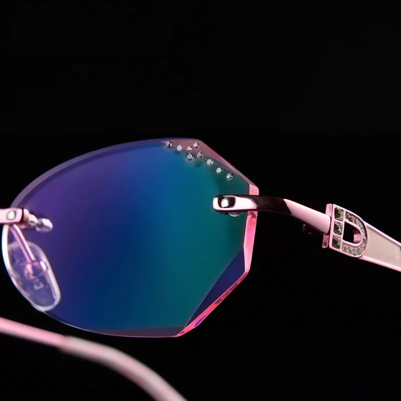 Очки без оправы очки с алмазной отделкой модные женские красивые темпераментные