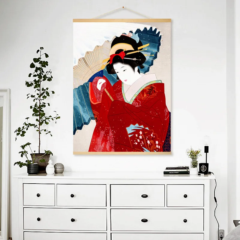 Японские Ukiyo-e Ukiyoe деревянные висячие свитки картины на холсте настенные художественные настенные картины для гостиной скандинавские украшения дома
