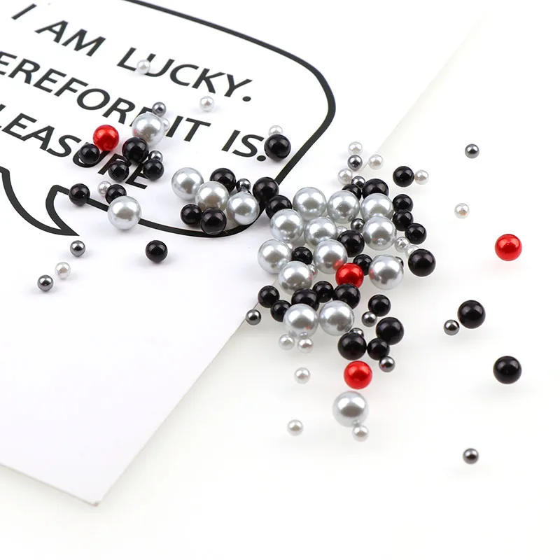 3-6 мм черная серия имитация скраба разных размеров круглые бусины без