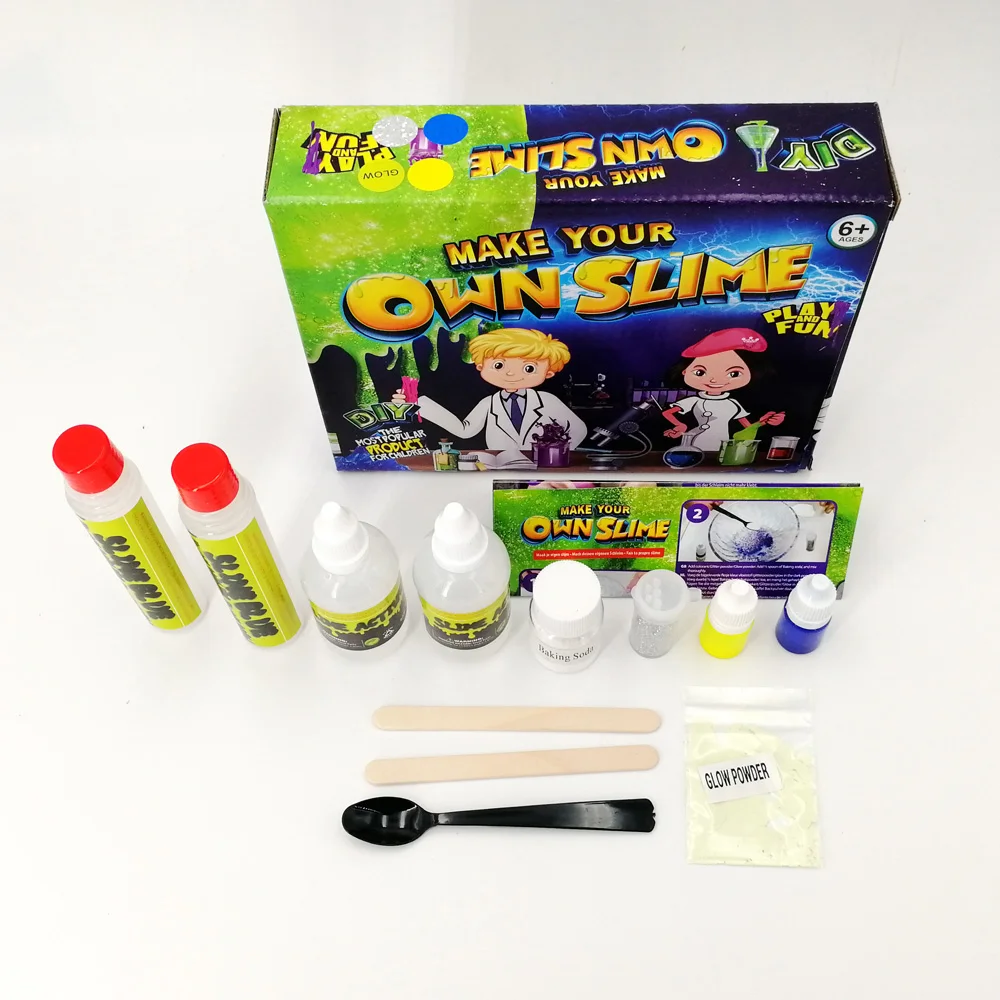 2 цвета DIY Slime набор пушистый Кристалл Gliter порошок клей игра для детей игрушка взрослых снятие стресса Кристалл грязи слизи подарок