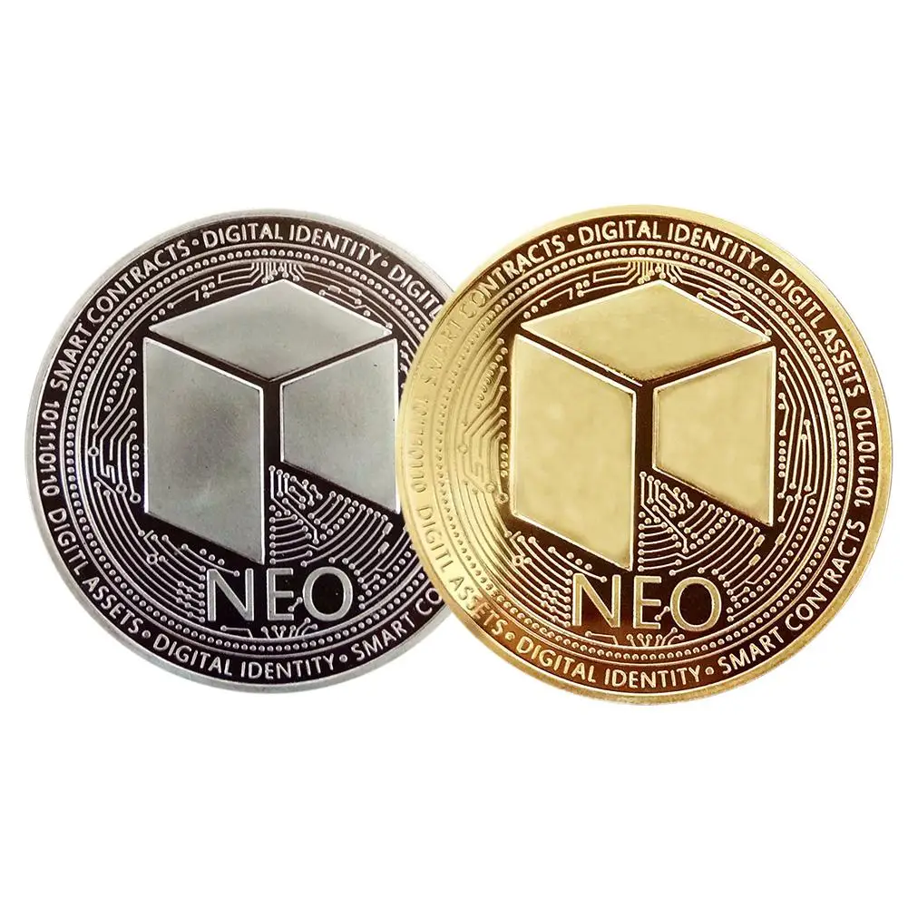 NEO Виртуальная памятная монета покрытая золотом и серебром Volor NEO виртуальная валюта для коллекции монет диаметром 40 мм