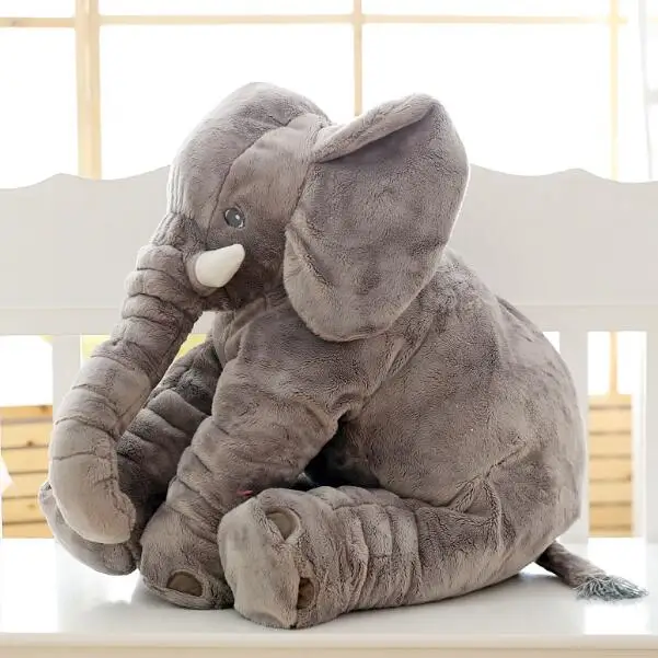grey 1 шт. 40/60 см Модная одежда для детей, Детская мода животных Слон Стиль куклы Мягкие плюшевые подушки детские игрушки Детская комната кровать подушка для сна - Цвет: grey