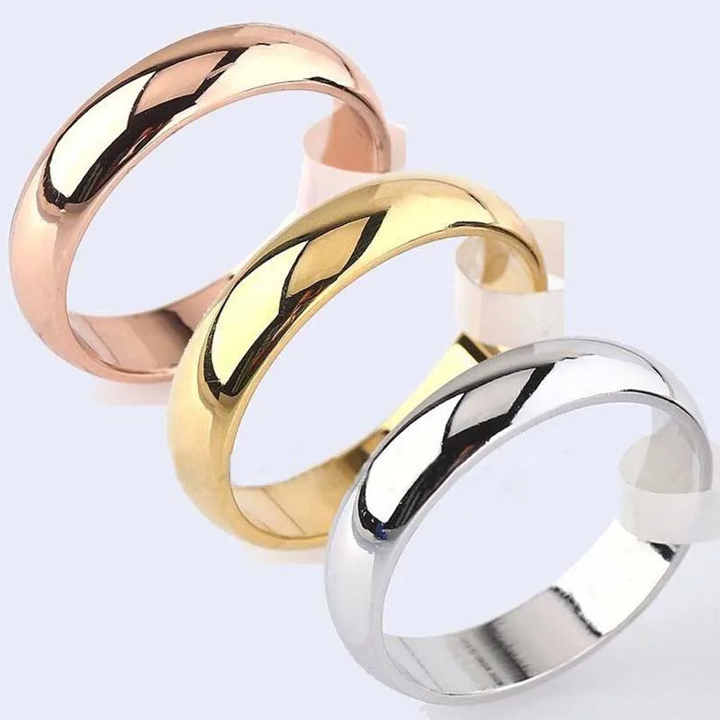 Couple Rings Titanium Steel Rose Gold Anti-allergy Smooth Simple For Women Men Valentine's Day Jewelry Gift Hot Sale Size 6-12 |