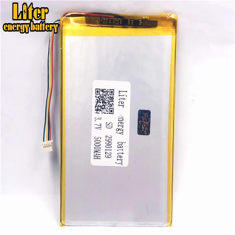 1,0 мм 5pin pc-коннектор 3,7 V 2990129 3090130 5000mah планшетный ПК перезаряжаемый литий-полимерный аккумулятор