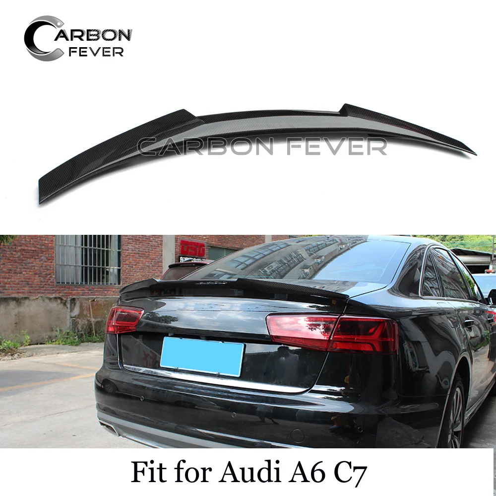 Для Audi A6 C7 углеродного волокна задний спойлер багажника крыло 4 Двери Седан 2012
