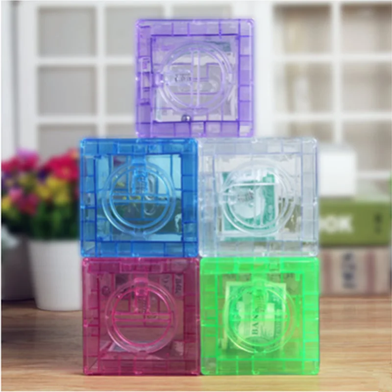 ABS креативный прозрачный кристалл жемчуг лабиринт Копилка смешивание 9x9x9 см
