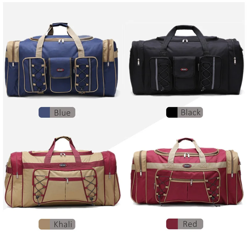 Thick Canvas Casual Duffle Bag Waterproof Mens Travel Bags Long Strap Anti-scratch Multi-pocket Large Capacity Handbags L468