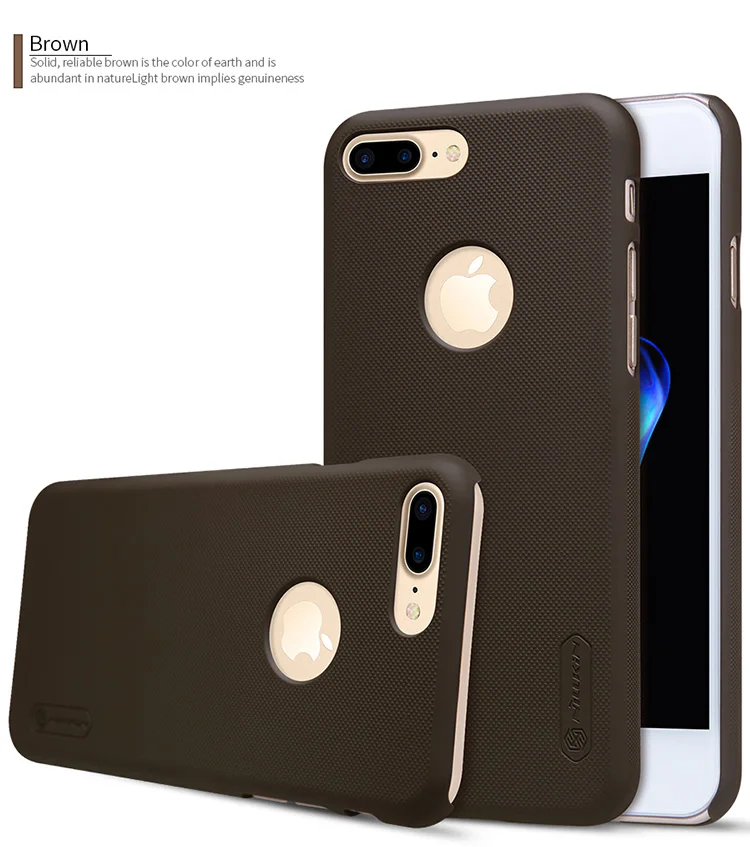 Для iPhone 7 Plus, Nillkin, Супер Матовый экран, ультра-тонкий матовый чехол, Жесткий Чехол для задней панели ПК, чехол для iPhone 7 Plus, Nilkin, чехол для телефона - Цвет: Коричневый