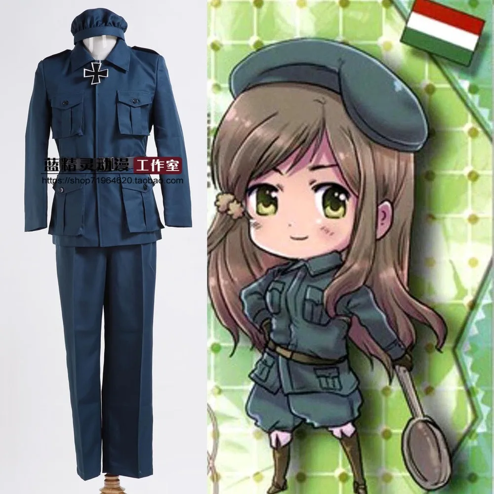 Костюм для косплея Hetalia Axis Powers Венгрия армейская форма 2016 | Тематическая одежда и