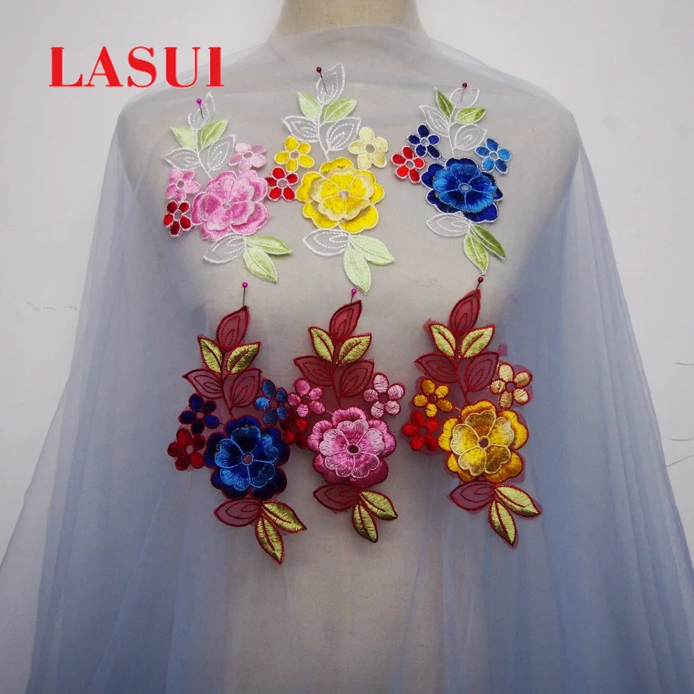 LASUI 9 см * 18 7 видов цветов цветы вышитые патч аксессуары кружева аппликации из