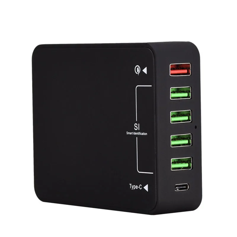 Универсальное зарядное устройство QC 3 0 с 6 USB портами и технологией Type C|adapter for