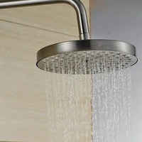 brushed nickel round showerhead bathroom rainfall shower head rotatable top sprayer ksd271