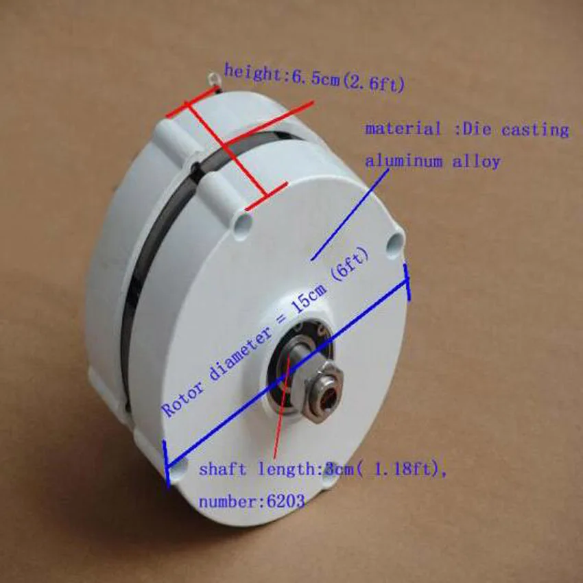 3-фазный генератор переменного тока для домашних ветровых труб 200 Вт 100
