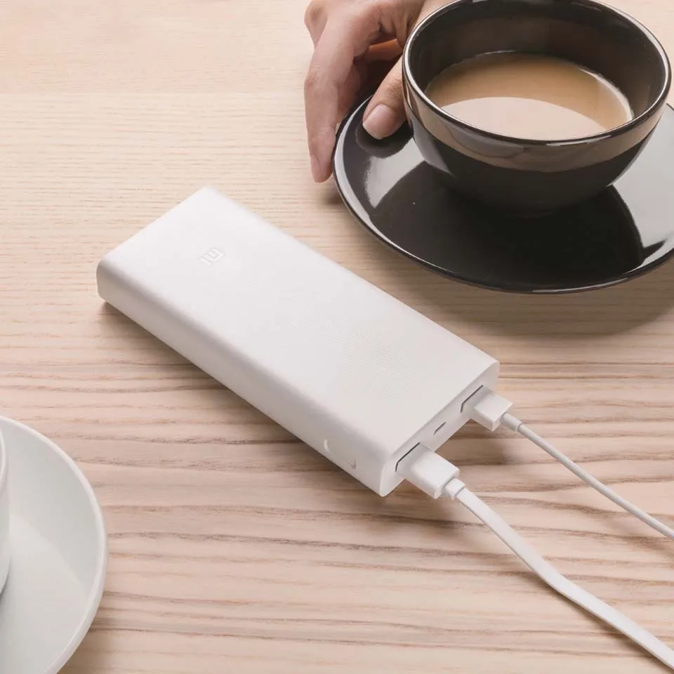 Оригинал Xiaomi power Bank 20000 mAh 2C Внешняя батарея Портативная зарядка Dual USB QC3.0Mi зарядное