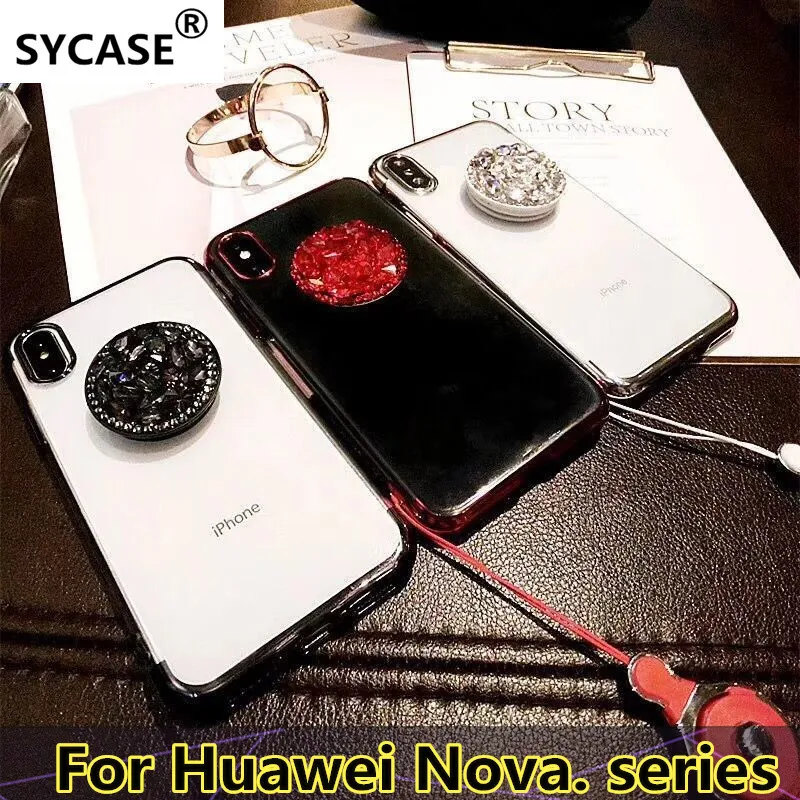 SYCASE Алмазный кронштейн прозрачный ТПУ для телефона с покрытием чехол Huawei NOVA 2 2i S 3
