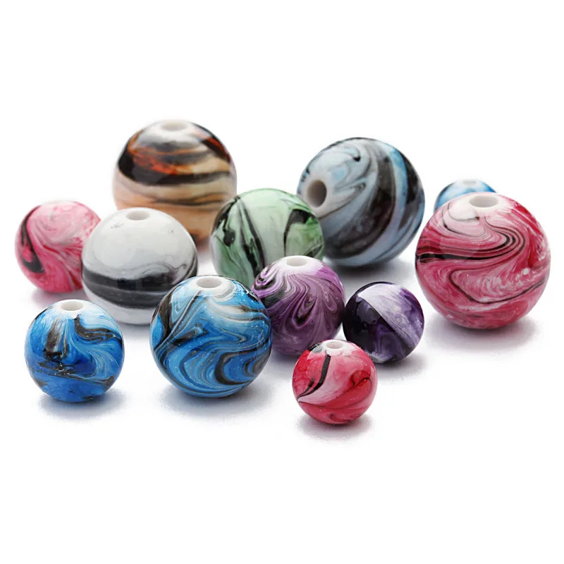 100 шт. разноцветные полимерные бусины 8/10/12 мм|charm beads|beads diyresin beads |